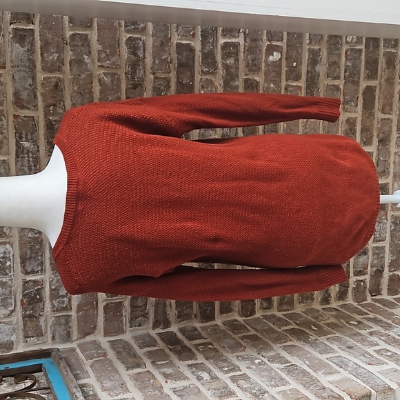 Madewell Knit Rust Colored Long Sleeve Sweater - Picture 3 of 5